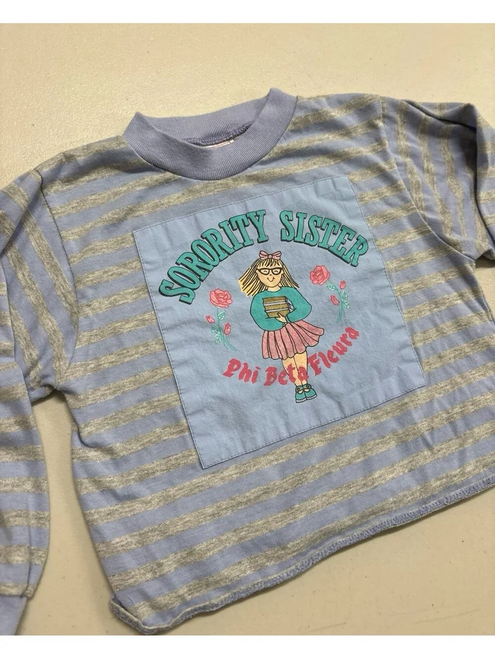 VINTAGE BUSTER BROWN SORORITY SISTER PHI BETA FLEURA LONG SLEEVE SIZE 6X PATCH